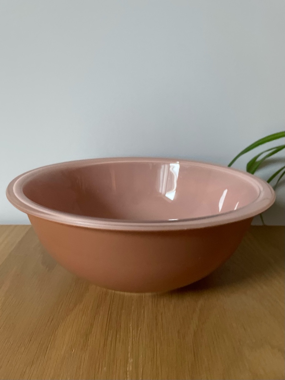 Vintage PYREX Autumn Rainbow 325 Mixing Bowl 2.5 L Pink Brown Clear Bottom